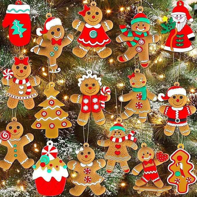 Wooden Gingerbread Christmas Pendant, 8 cm
