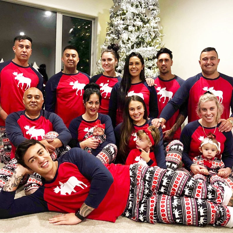 Family Navy Moose Raglan & Fair Isle Pyjamas