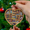 Heart-Shaped Bookshelf Acrylic Ornament