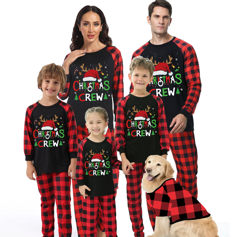 Family Christmas Crew Black & Red Plaid Pyjamas