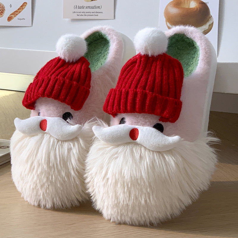 Santa Claus Bobble Hat Plush Slippers – image 5