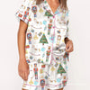 Women's Black Candy Cane Satin Short Pyjamas – image 2