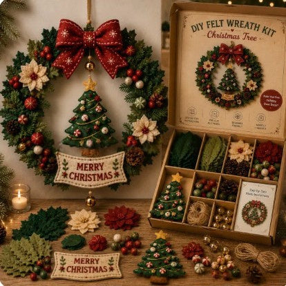 DIY Felt Christmas Wreath Kit – Santa & Snowman – image 2