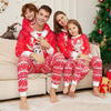 Family Red Hooded Reindeer Fair Isle Pyjamas