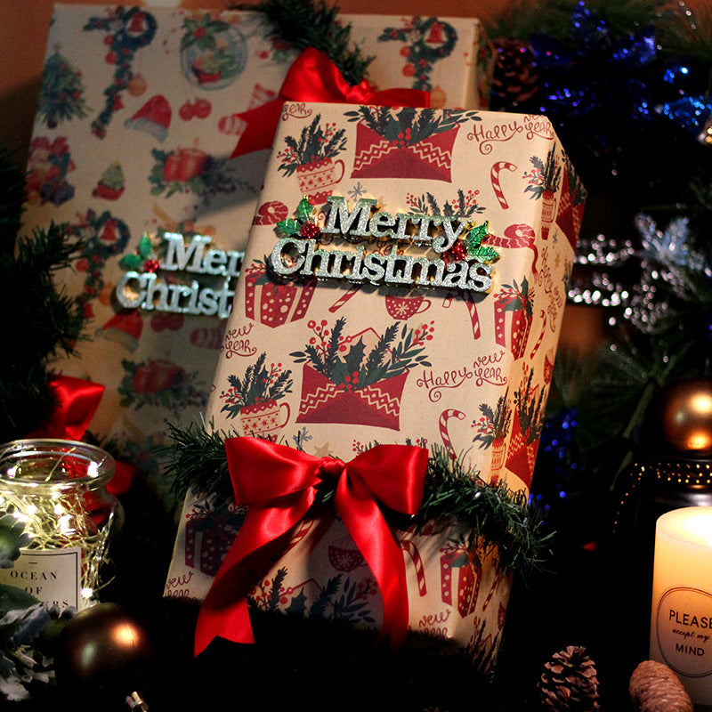 Retro Christmas Kraft Gift Wrap – image 2