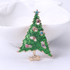 Enamel Christmas Tree Brooch with Coloured Gems