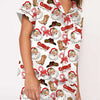 Women's Black Candy Cane Satin Short Pyjamas – image 3