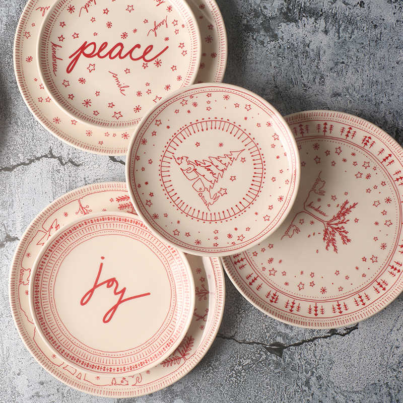 Illustrated Bone China Christmas Plates
