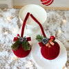 Burgundy Flocked Christmas Ornament – image 4