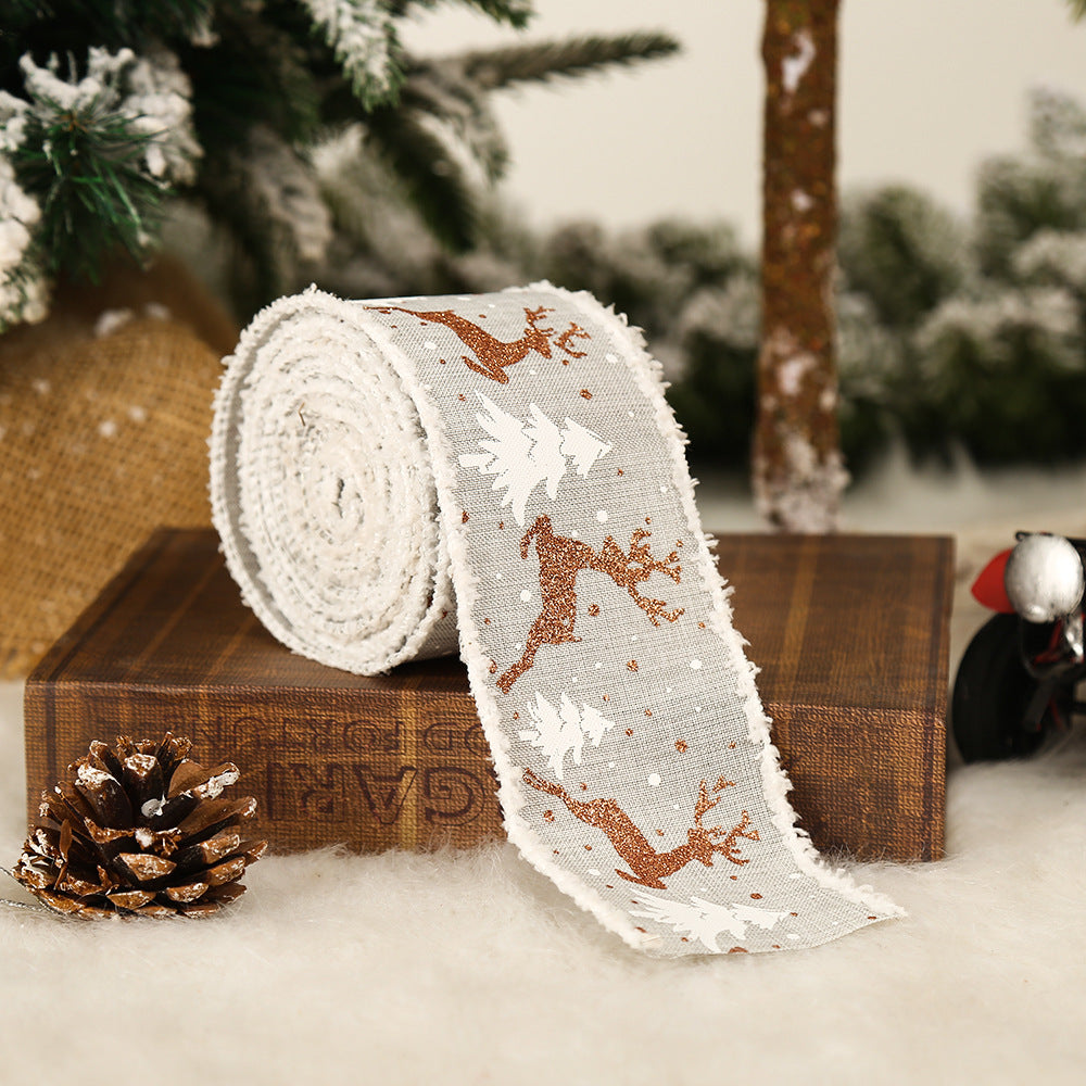 Reindeer & Tree Christmas Ribbon – image 2