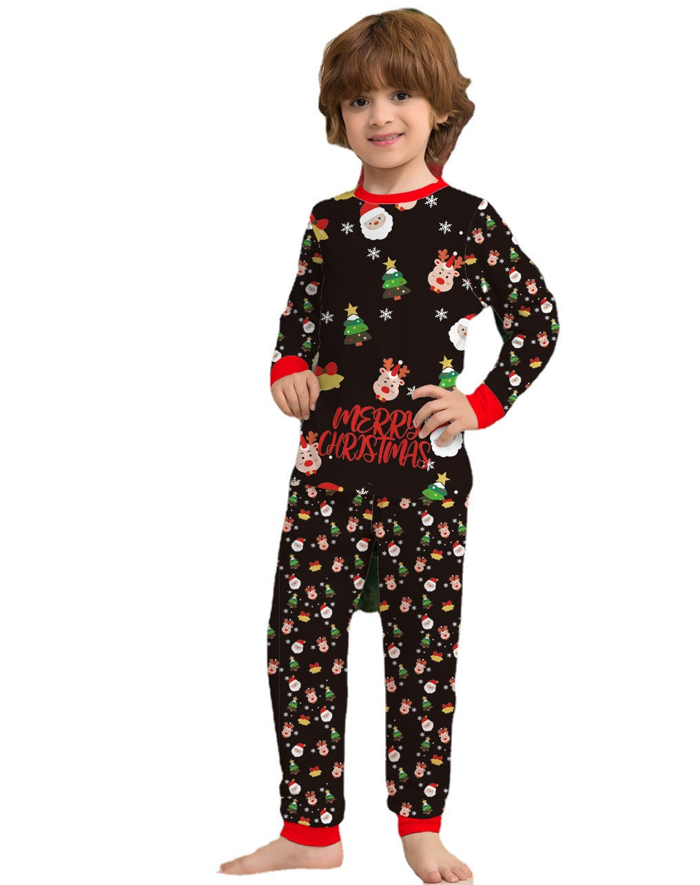 Family Black Christmas Icons Print Pyjamas – image 4