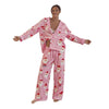 Women's Pink Santa Print Satin Christmas Pyjamas – image 5