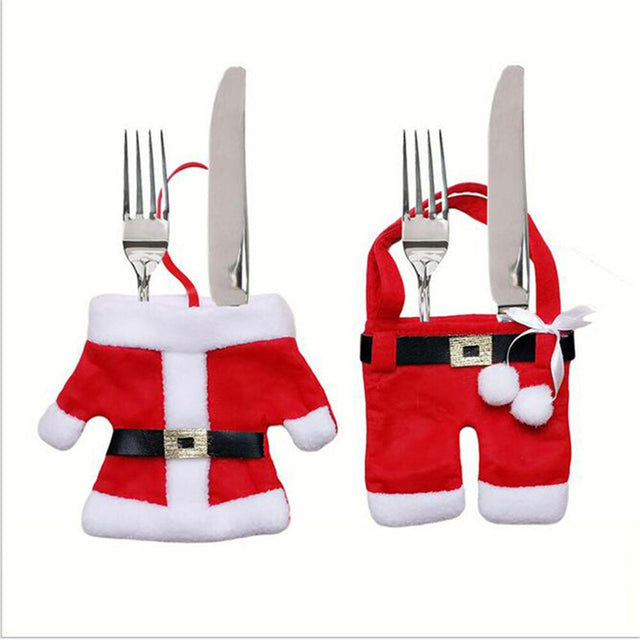 Santa Suit Christmas Cutlery Holders