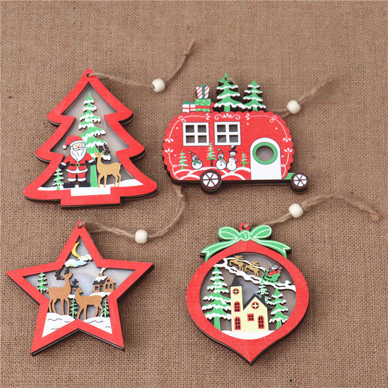 Light-Up Wooden Christmas Pendant, 11 cm – image 5
