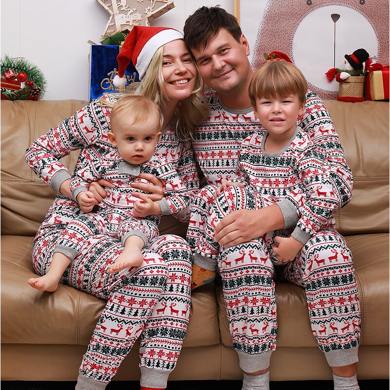 Family Red & White Nordic Reindeer Pyjamas – image 3