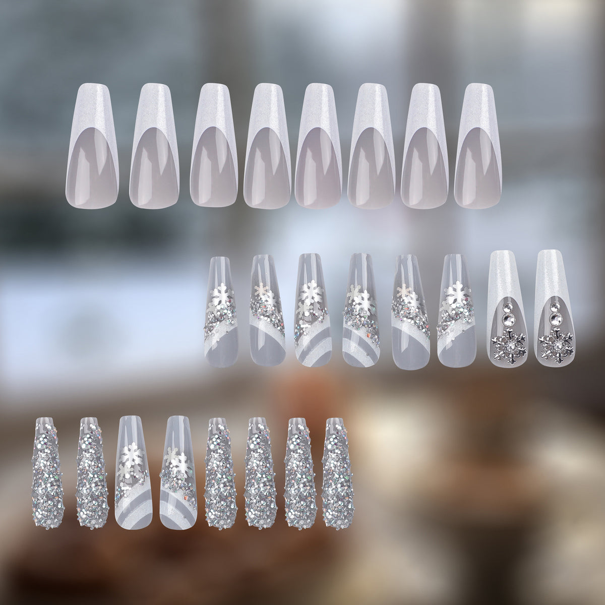 Silver Glitter Christmas Press-On Nails – image 4