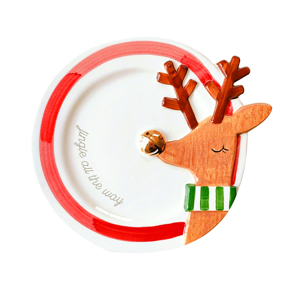 Santa & Reindeer Ceramic Christmas Plates – image 2