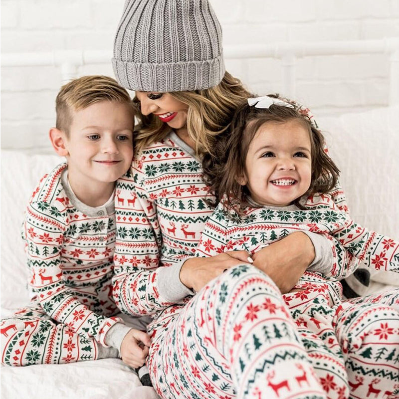 Family Red & White Nordic Reindeer Pyjamas – image 4