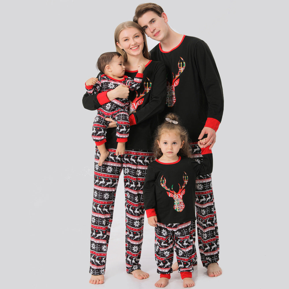 Family Black Reindeer Top & Fair Isle Trousers – image 3