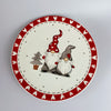Red Embossed Ceramic Christmas Plate, 10 Inch