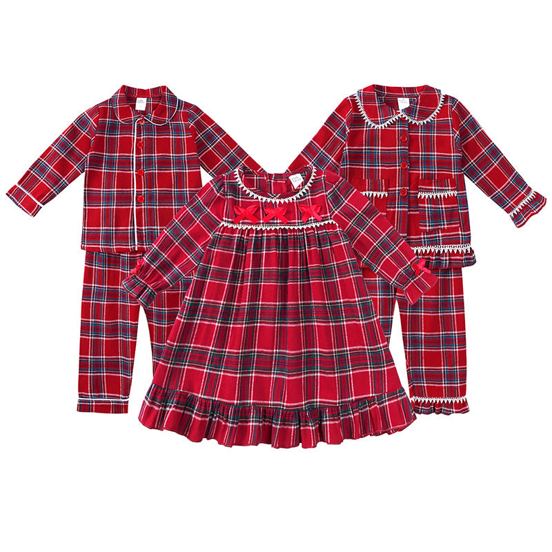 Kids' Red Tartan Christmas Pyjamas & Nightdress