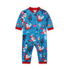 Family Blue Santa Print Pyjamas & Baby Romper – image 3