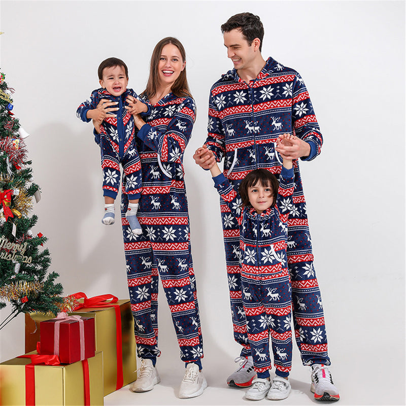 Family Navy Fair Isle Snowflake Christmas Pyjamas