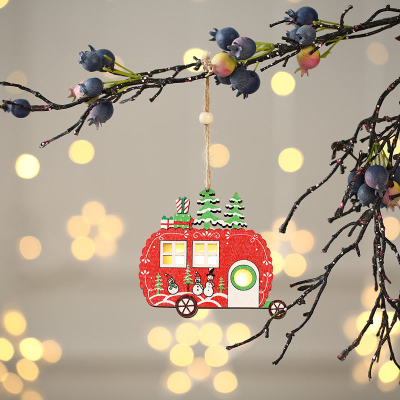 Light-Up Wooden Christmas Pendant, 11 cm – image 2