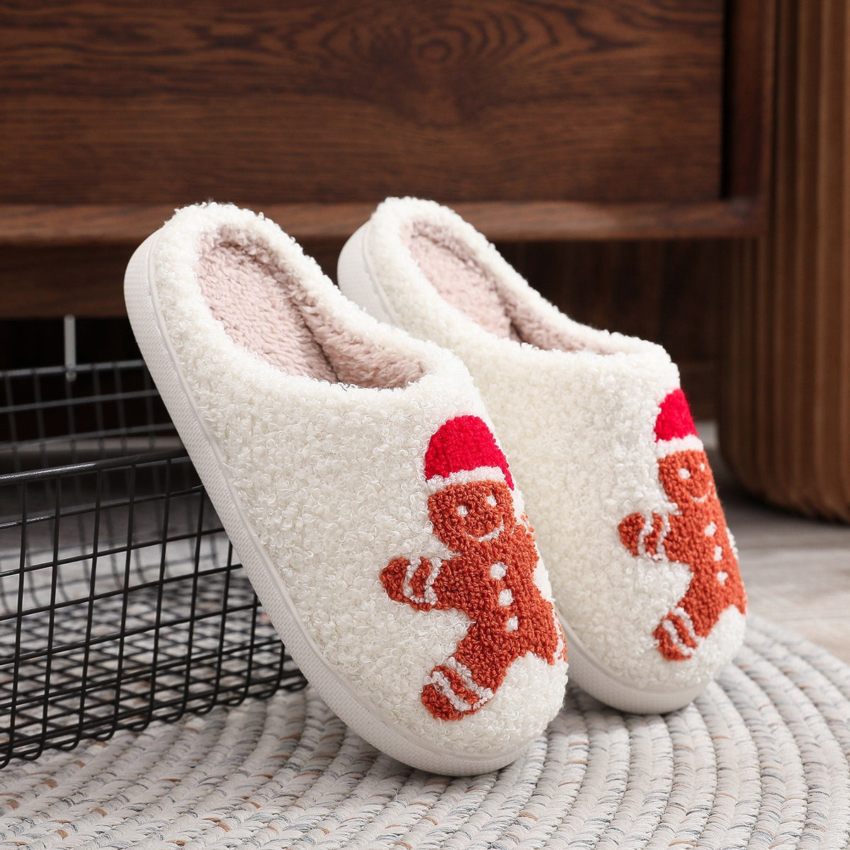 Gingerbread Man Teddy Fleece Slippers – image 2