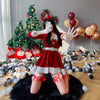 Women's Red Velvet Santa Dress with Headband – image 5