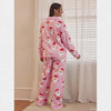 Women's Pink Santa Print Satin Christmas Pyjamas – image 4