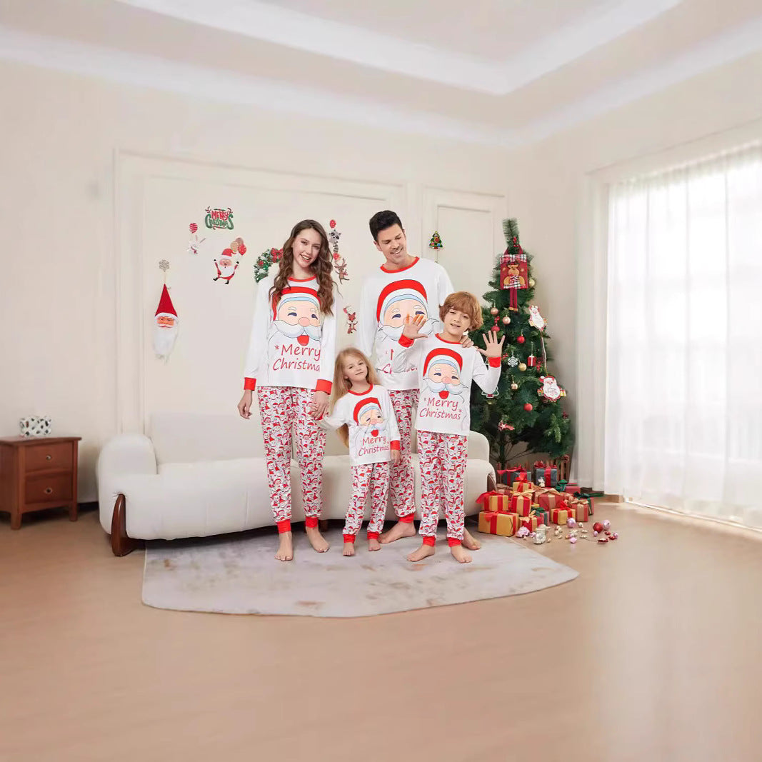 Family White Santa & Snowman Print Pyjamas – image 2