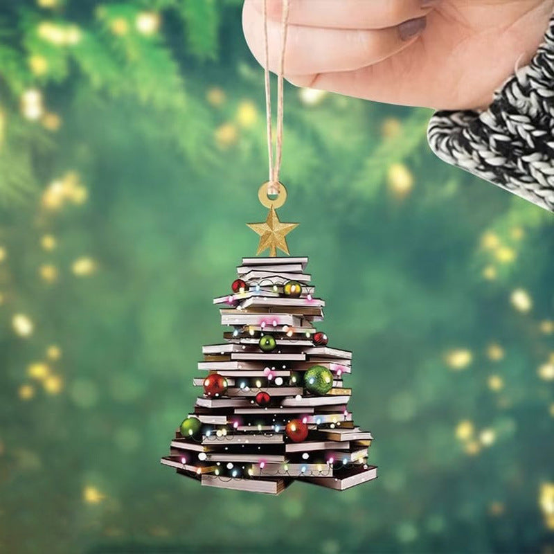 Book-Themed Acrylic Christmas Ornament