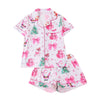 Women's White Pink Bow Short Christmas Pyjamas – image 5