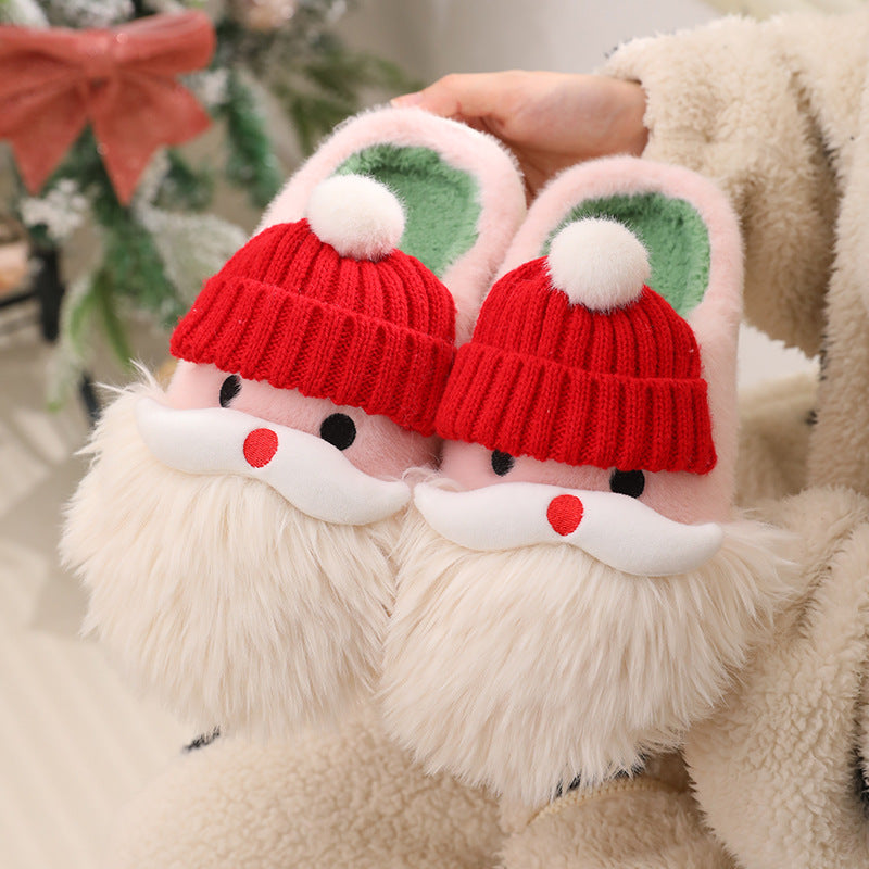 Santa Claus Bobble Hat Plush Slippers – image 4