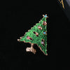 Enamel Christmas Tree Brooch with Coloured Gems – image 2