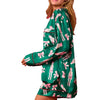 Women's Green Bow Print Satin Christmas Pyjamas – image 5
