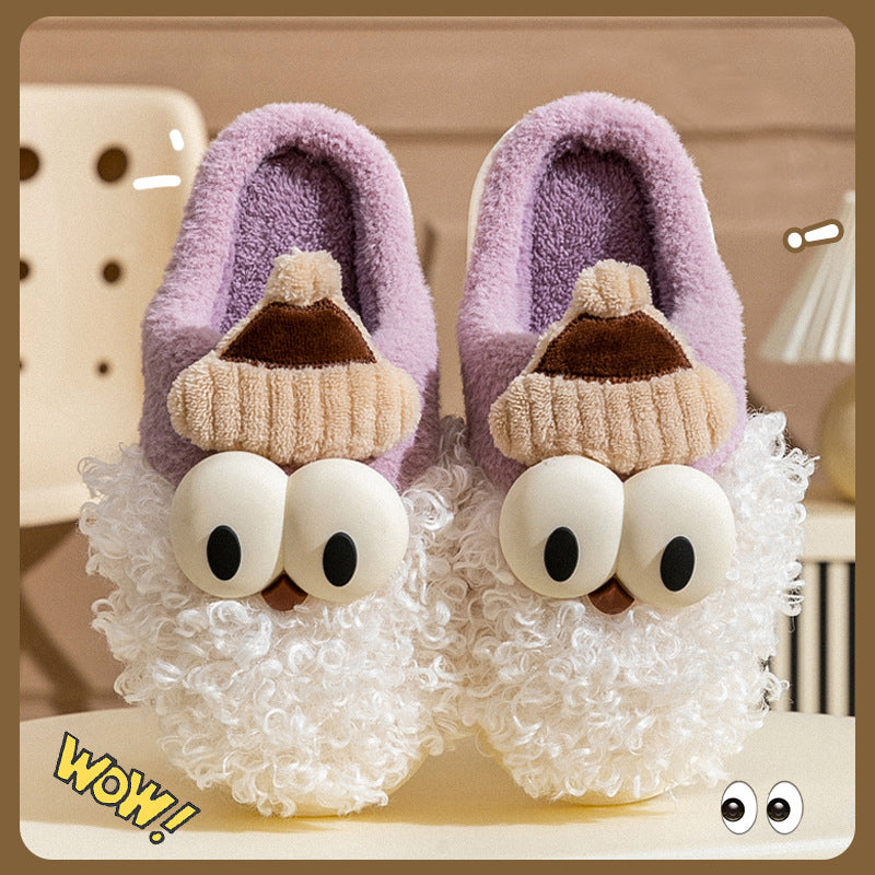 Googly-Eye Gingerbread Santa Plush Slippers – image 2