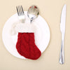 Red Knitted Stocking Cutlery Pockets