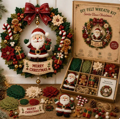 DIY Felt Christmas Wreath Kit – Santa & Snowman