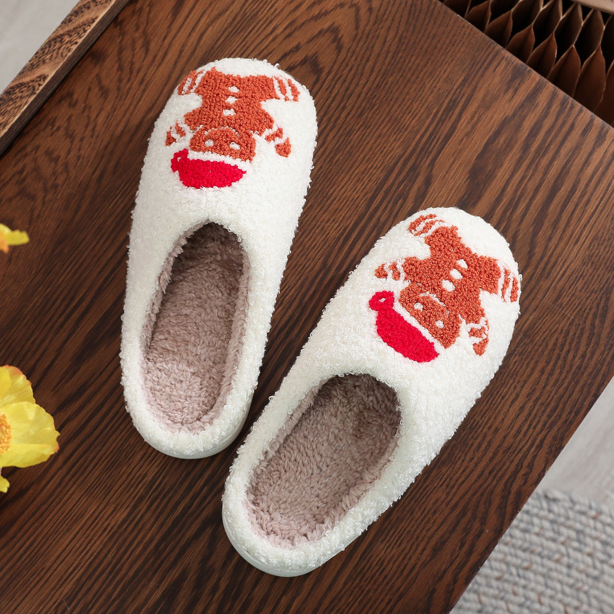 Gingerbread Man Teddy Fleece Slippers – image 5