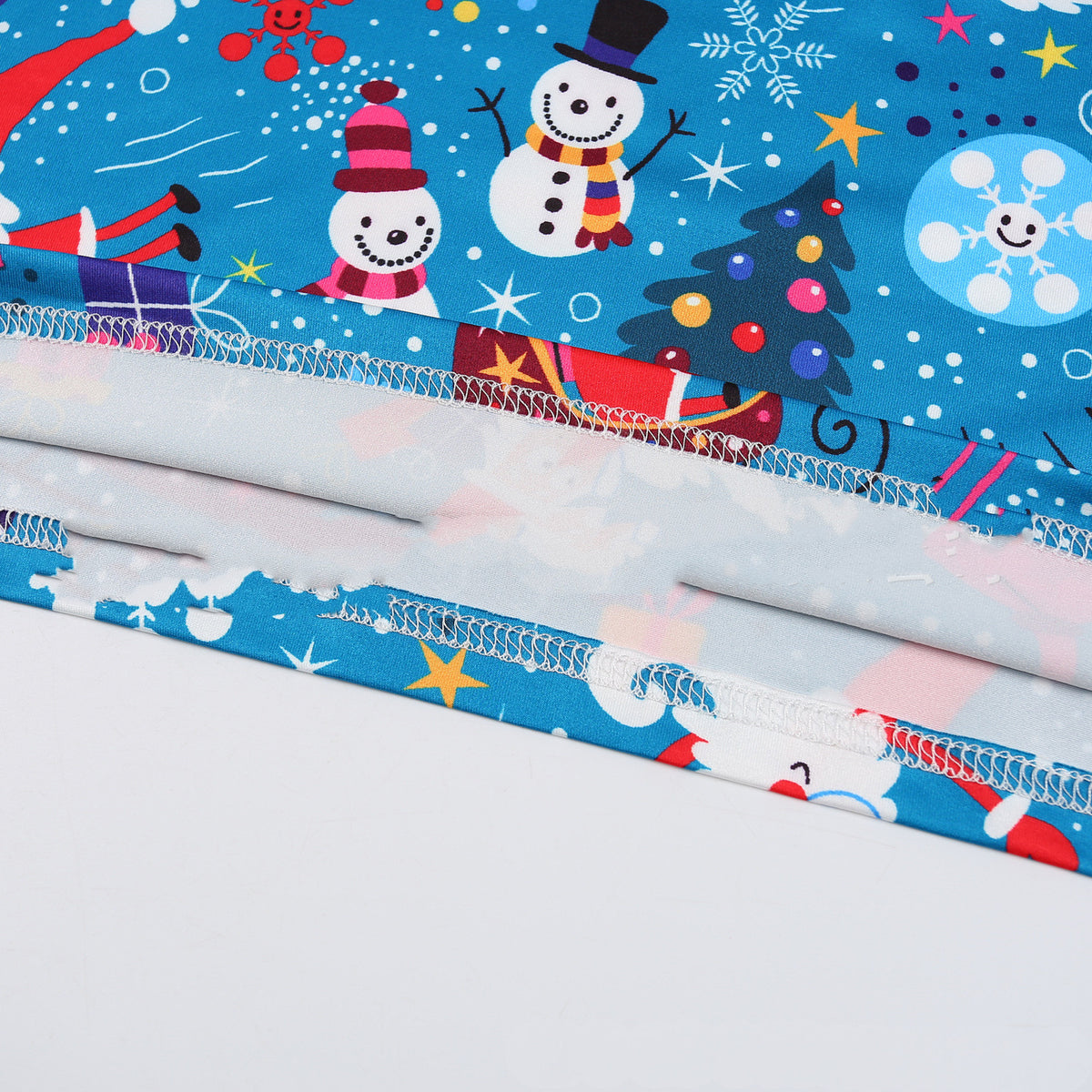 Family Blue Santa Print Pyjamas & Baby Romper – image 4