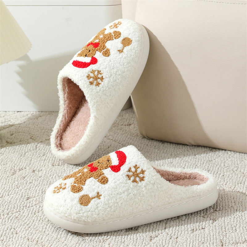 Gingerbread Man & Snowflake Teddy Fleece Slippers – image 5