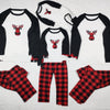 Family Reindeer Raglan & Buffalo Plaid Pyjamas – Black & White