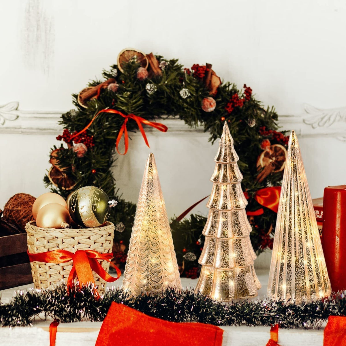 Glass Christmas Tree Top LED Light