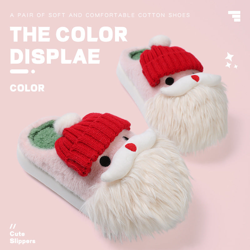 Santa Claus Bobble Hat Plush Slippers – image 3