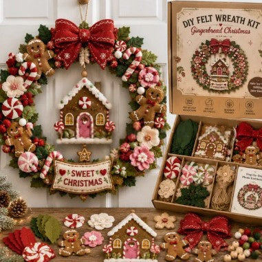 DIY Felt Christmas Wreath Kit – Santa & Snowman – image 5