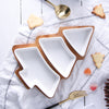 Ceramic & Bamboo Christmas Tree Serving Dish – image 3