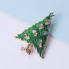 Enamel Christmas Tree Brooch with Coloured Gems – image 5