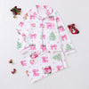 Women's Pink Bow & Tree Print Christmas Pyjamas